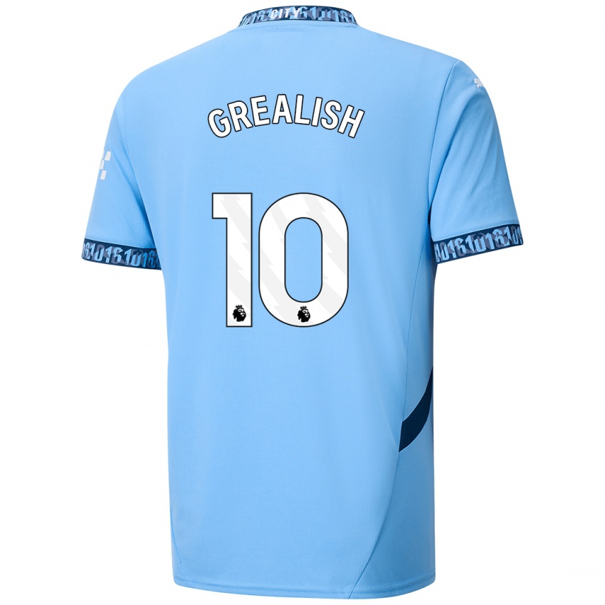 Lapset Jack Grealish #10 Tummansininen Kotipaita 2024/25 Lyhythihainen Paita T-Paita