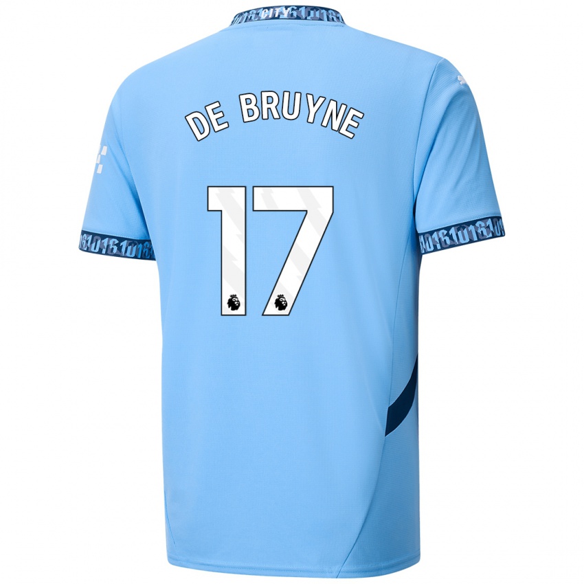 Lapset Kevin De Bruyne #17 Tummansininen Kotipaita 2024/25 Lyhythihainen Paita T-Paita