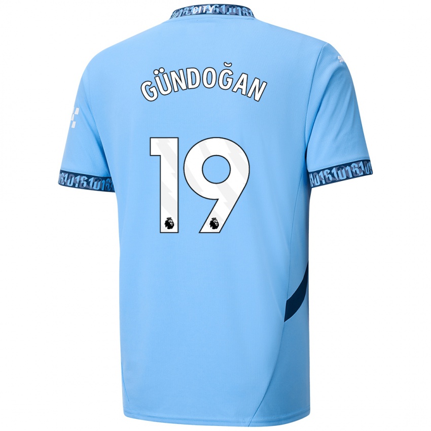 Lapset Ilkay Gundogan #19 Tummansininen Kotipaita 2024/25 Lyhythihainen Paita T-Paita