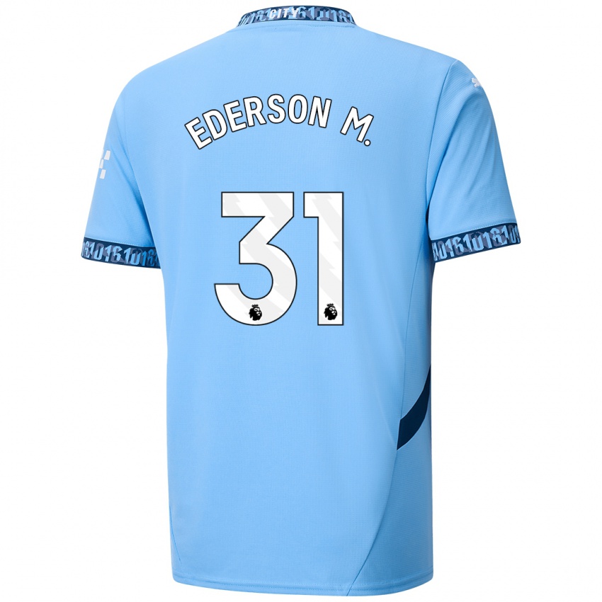 Lapset Ederson Moraes #31 Tummansininen Kotipaita 2024/25 Lyhythihainen Paita T-Paita