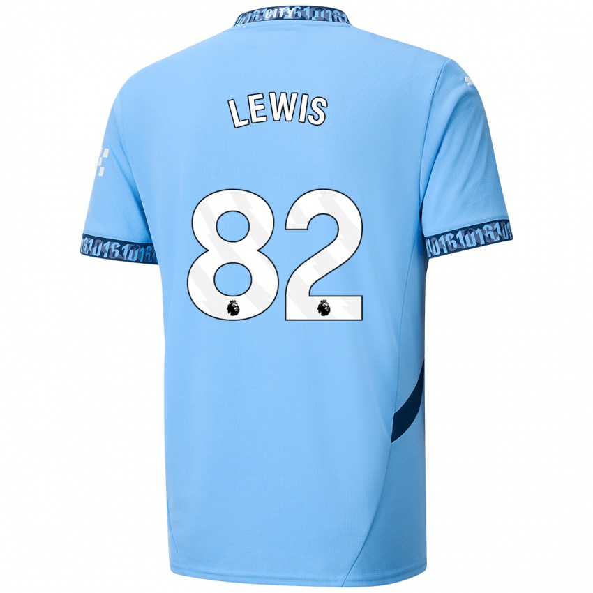 Lapset Rico Lewis #82 Tummansininen Kotipaita 2024/25 Lyhythihainen Paita T-Paita