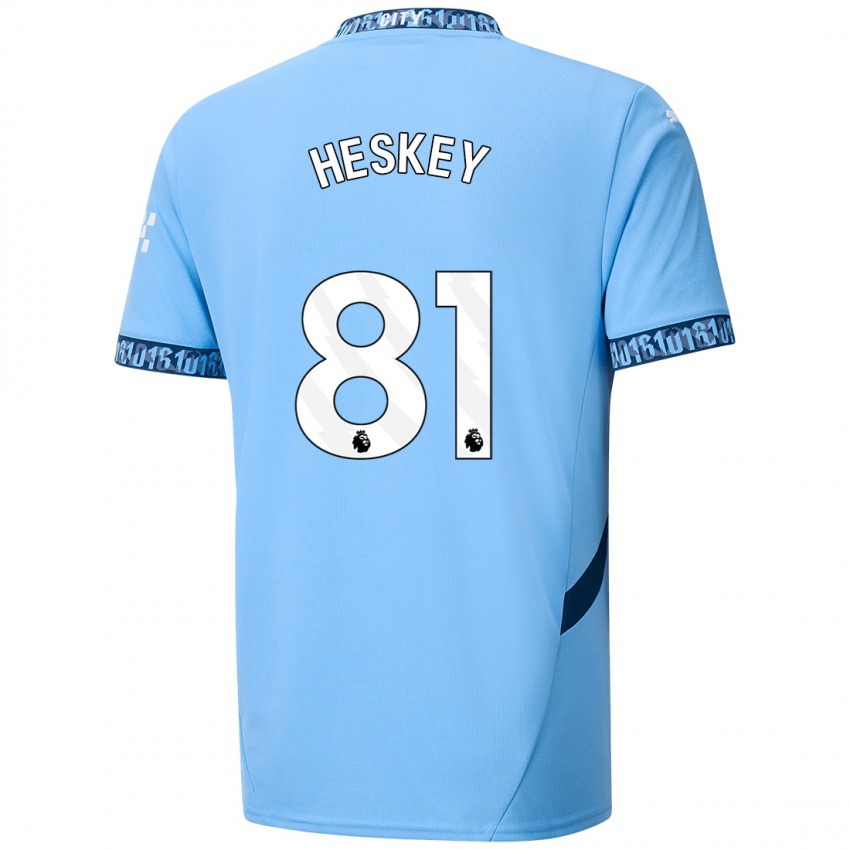 Lapset Jaden Heskey #81 Tummansininen Kotipaita 2024/25 Lyhythihainen Paita T-Paita