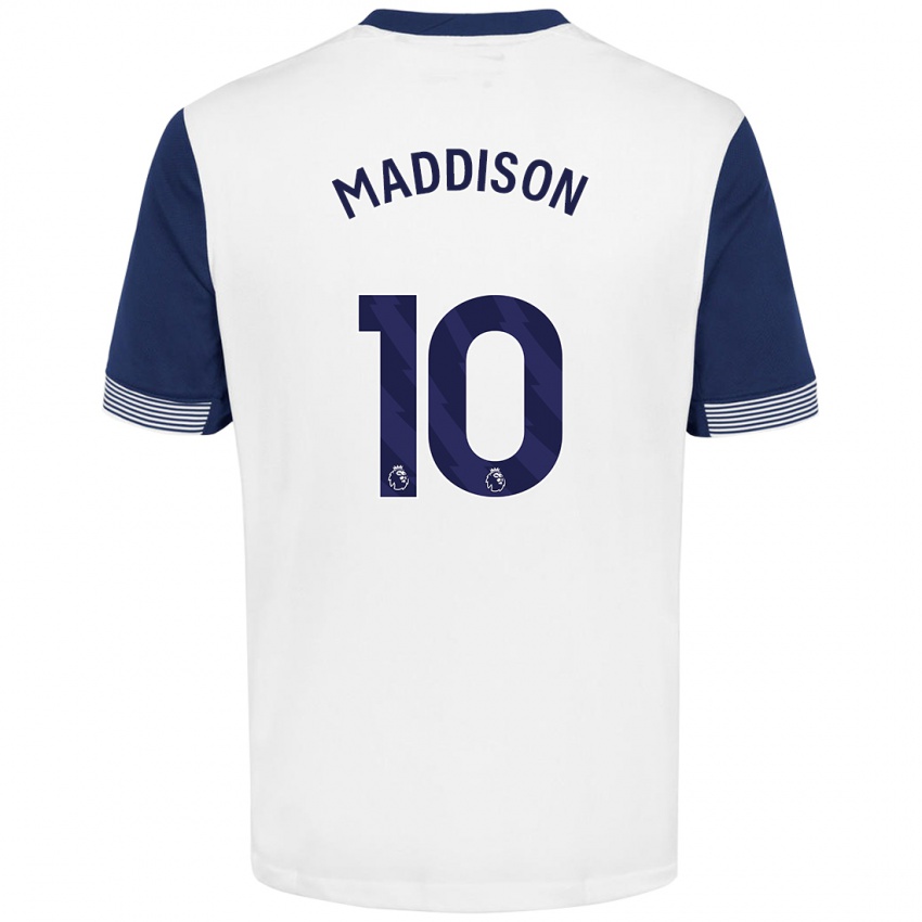 Lapset James Maddison #10 Valkoinen Sininen Kotipaita 2024/25 Lyhythihainen Paita T-Paita