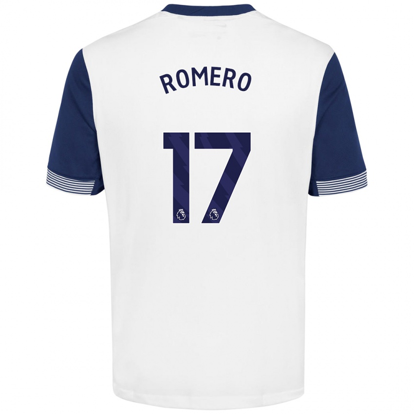 Lapset Cristian Romero #17 Valkoinen Sininen Kotipaita 2024/25 Lyhythihainen Paita T-Paita