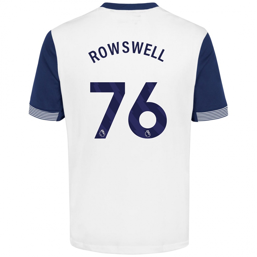 Lapset James Rowswell #76 Valkoinen Sininen Kotipaita 2024/25 Lyhythihainen Paita T-Paita