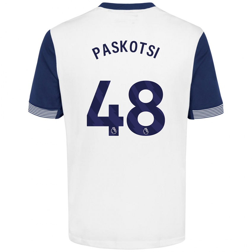 Lapset Maksim Paskotsi #48 Valkoinen Sininen Kotipaita 2024/25 Lyhythihainen Paita T-Paita