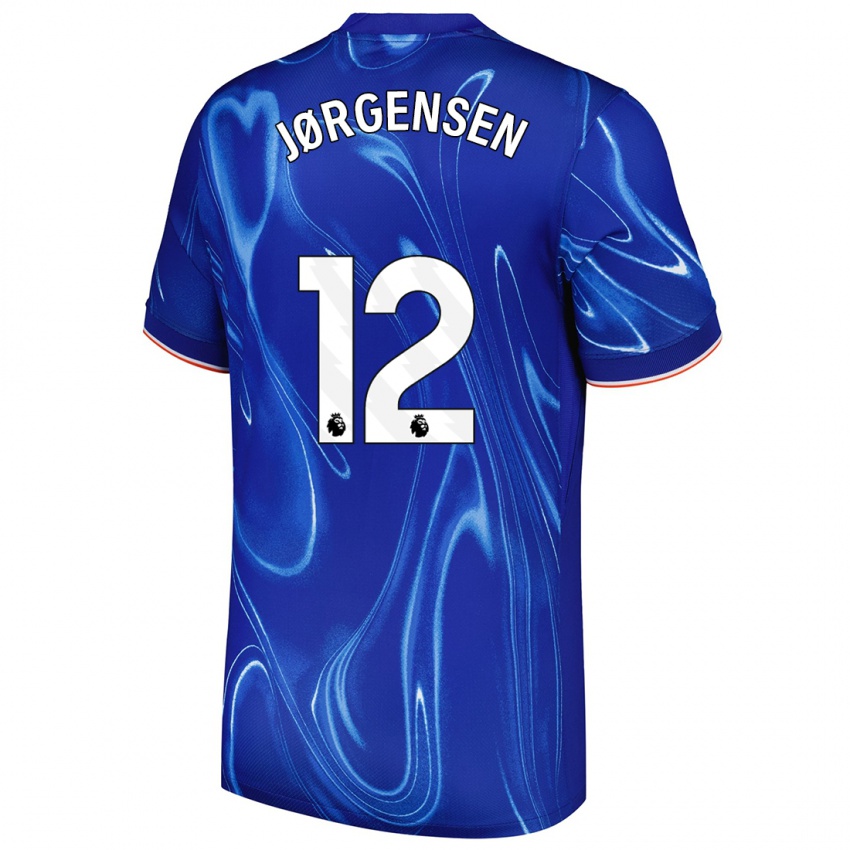 Lapset Filip Jørgensen #12 Sininen Valkoinen Kotipaita 2024/25 Lyhythihainen Paita T-Paita