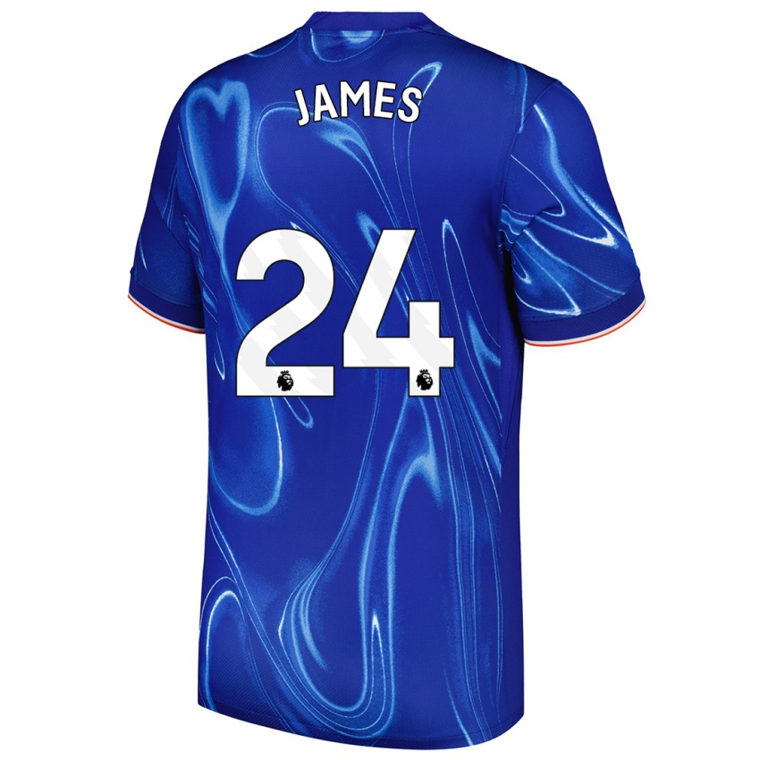 Lapset Reece James #24 Sininen Valkoinen Kotipaita 2024/25 Lyhythihainen Paita T-Paita