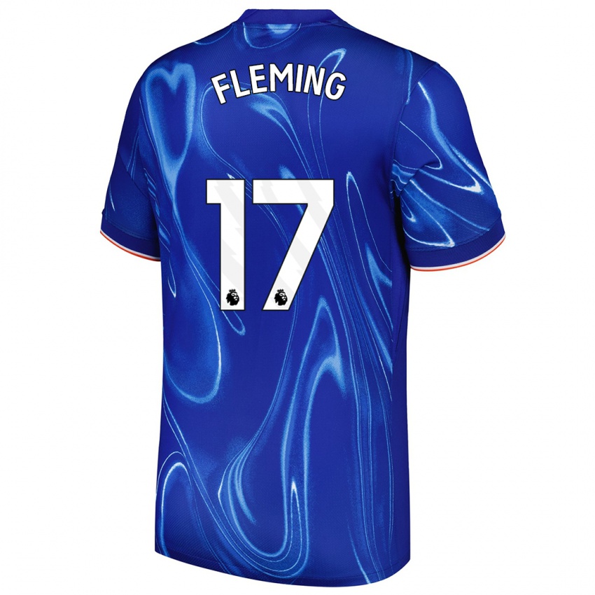 Lapset Jessie Fleming #17 Sininen Valkoinen Kotipaita 2024/25 Lyhythihainen Paita T-Paita