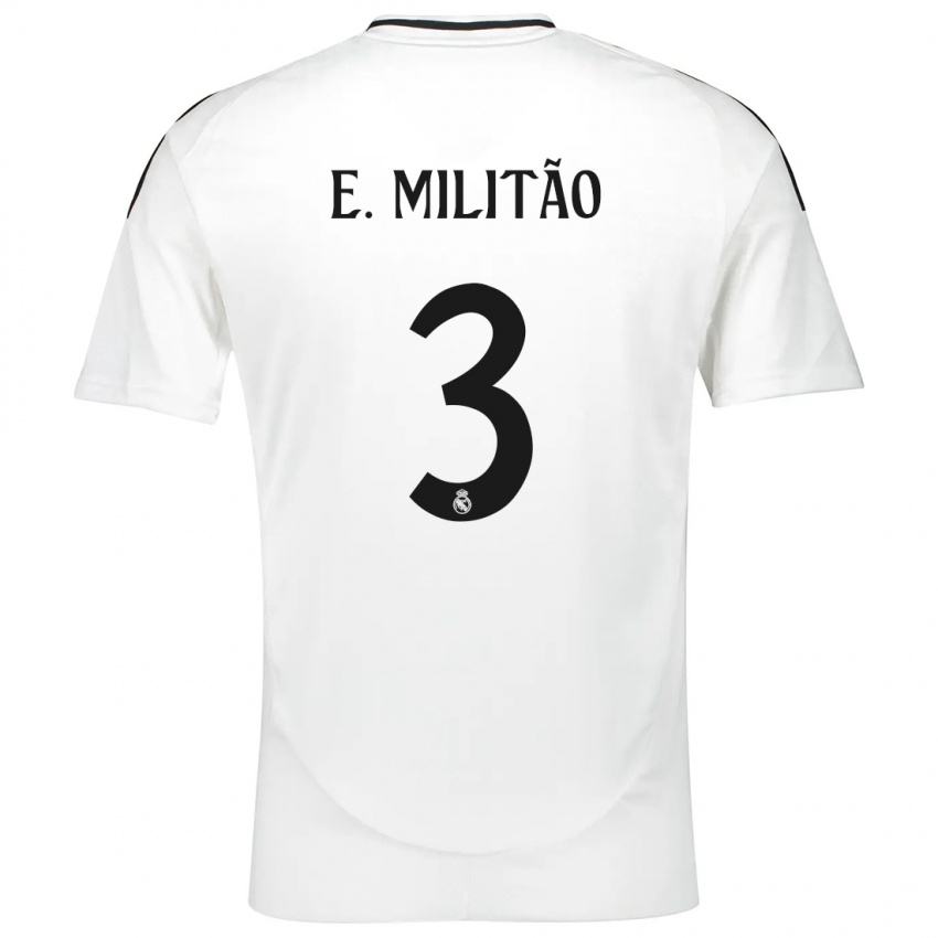 Lapset Eder Militao #3 Valkoinen Kotipaita 2024/25 Lyhythihainen Paita T-Paita