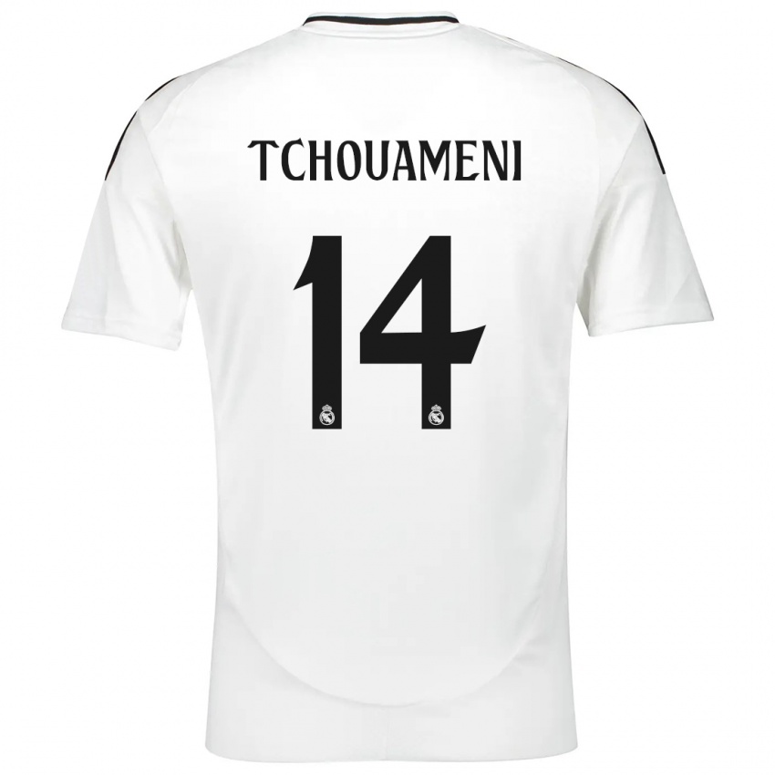 Lapset Aurelien Tchouameni #14 Valkoinen Kotipaita 2024/25 Lyhythihainen Paita T-Paita