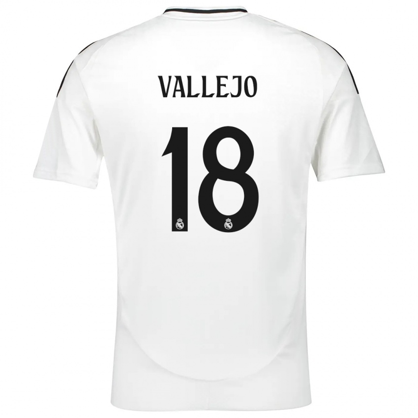 Lapset Jesus Vallejo #18 Valkoinen Kotipaita 2024/25 Lyhythihainen Paita T-Paita