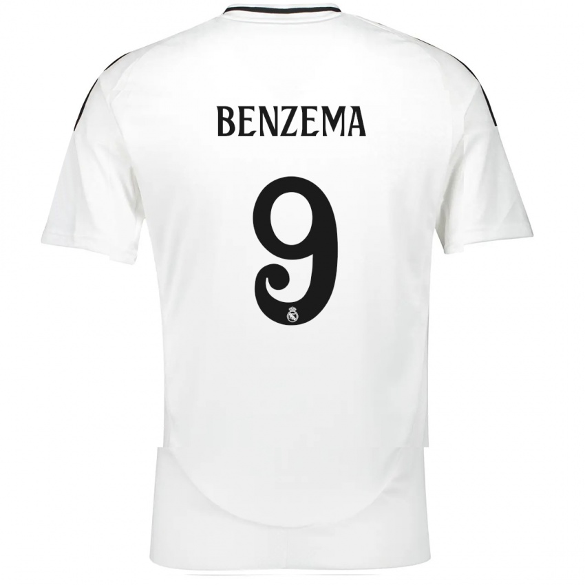 Lapset Karim Benzema #9 Valkoinen Kotipaita 2024/25 Lyhythihainen Paita T-Paita