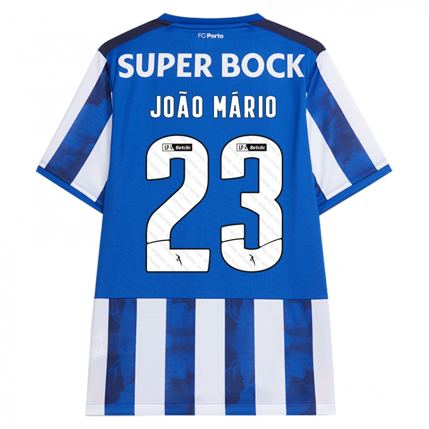 Lapset Joao Mario #23 Sininen Valkoinen Kotipaita 2024/25 Lyhythihainen Paita T-Paita