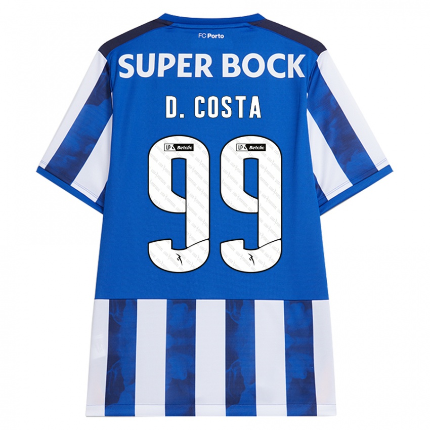 Lapset Diogo Costa #99 Sininen Valkoinen Kotipaita 2024/25 Lyhythihainen Paita T-Paita