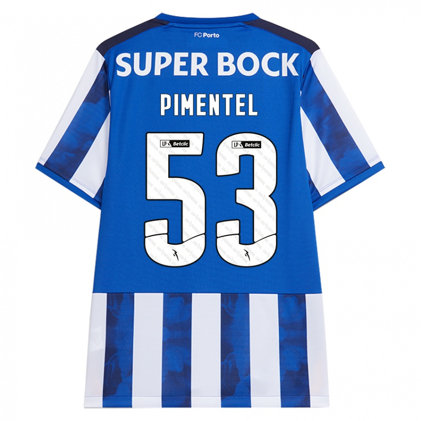 Lapset Eric Pimentel #53 Sininen Valkoinen Kotipaita 2024/25 Lyhythihainen Paita T-Paita