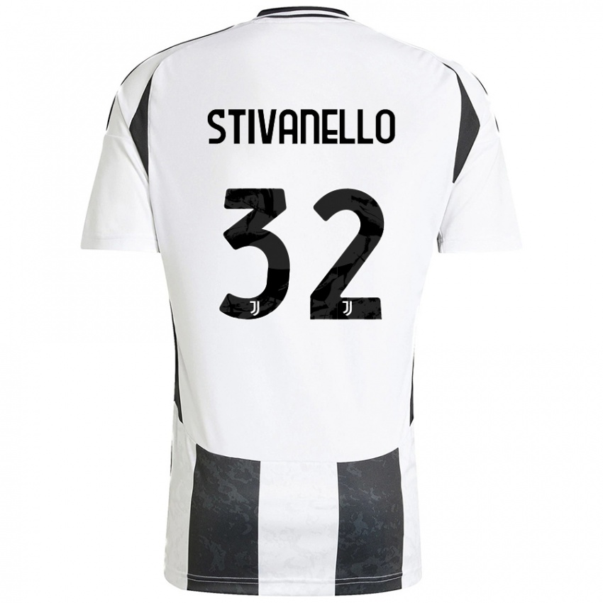 Lapset Riccardo Stivanello #32 Valkoinen Musta Kotipaita 2024/25 Lyhythihainen Paita T-Paita