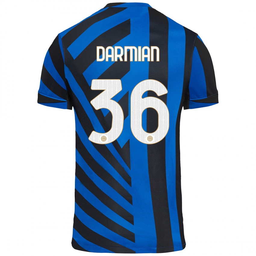 Lapset Matteo Darmian #36 Sininen Musta Kotipaita 2024/25 Lyhythihainen Paita T-Paita