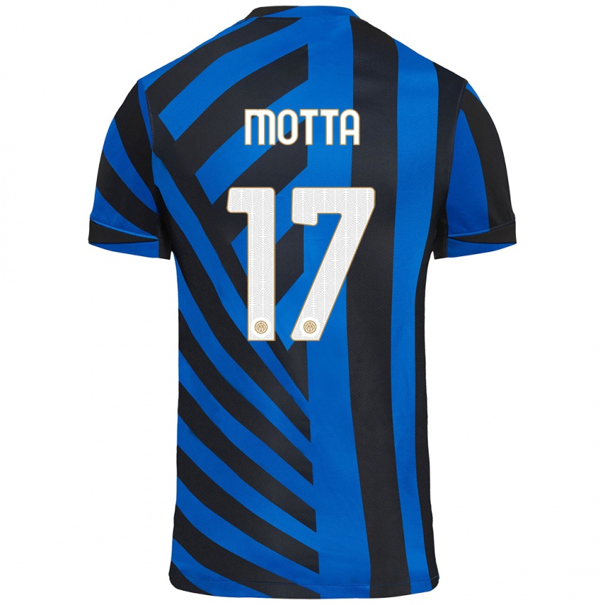 Lapset Matteo Motta #17 Sininen Musta Kotipaita 2024/25 Lyhythihainen Paita T-Paita