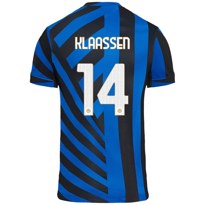 Lapset Davy Klaassen #14 Sininen Musta Kotipaita 2024/25 Lyhythihainen Paita T-Paita