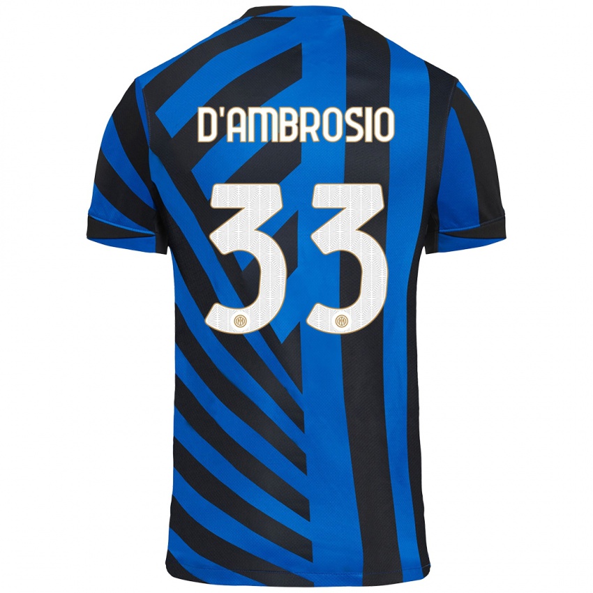 Lapset Danilo D'ambrosio #33 Sininen Musta Kotipaita 2024/25 Lyhythihainen Paita T-Paita