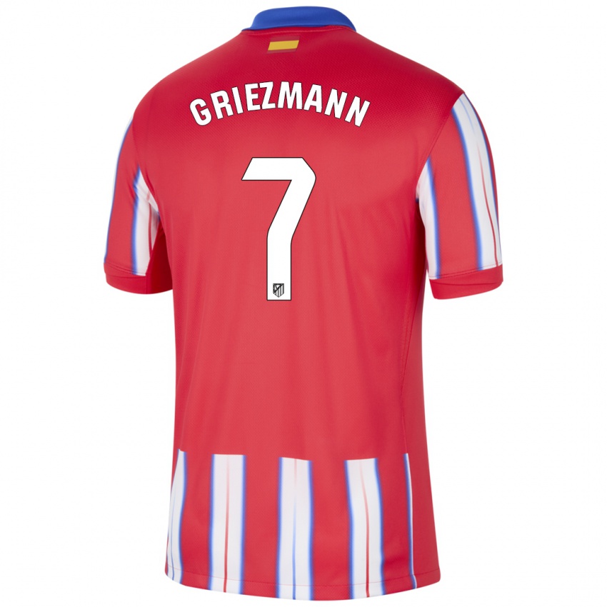 Lapset Antoine Griezmann #7 Punainen Valkoinen Sininen Kotipaita 2024/25 Lyhythihainen Paita T-Paita