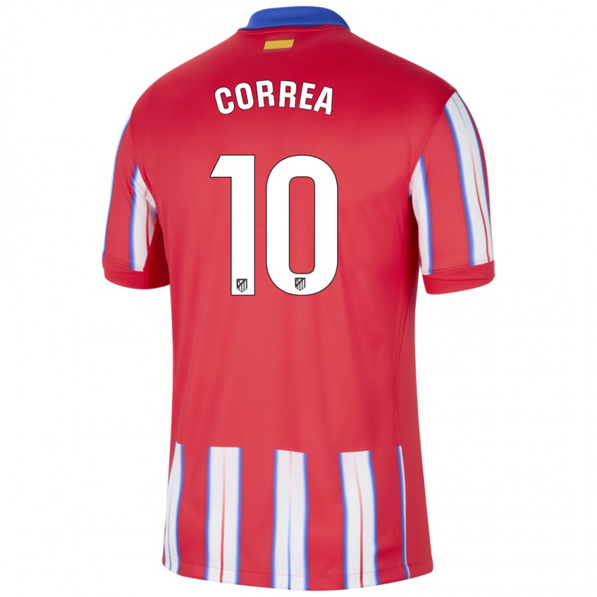 Lapset Angel Correa #10 Punainen Valkoinen Sininen Kotipaita 2024/25 Lyhythihainen Paita T-Paita