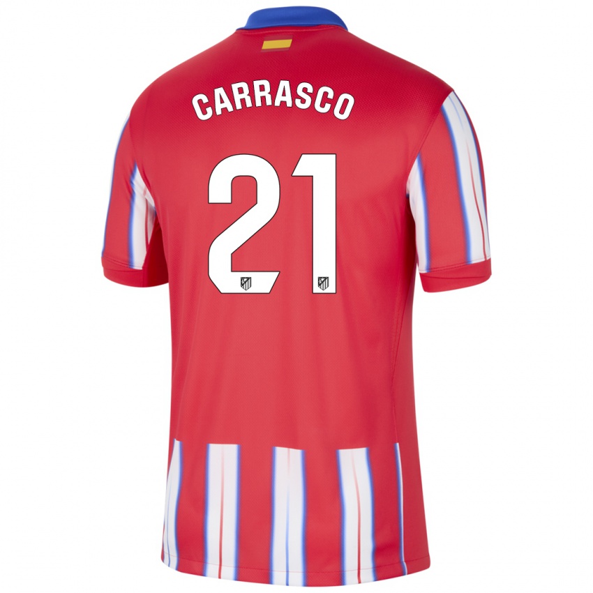 Lapset Yannick Carrasco #21 Punainen Valkoinen Sininen Kotipaita 2024/25 Lyhythihainen Paita T-Paita