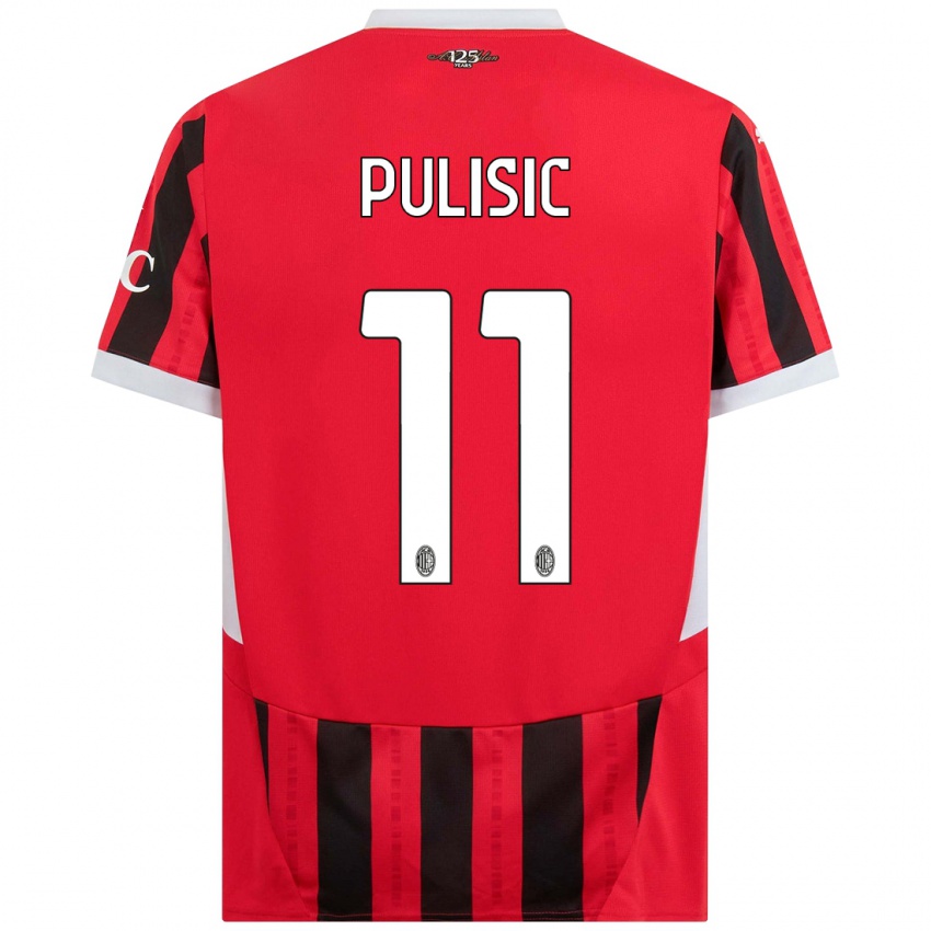 Lapset Christian Pulisic #11 Punainen Musta Kotipaita 2024/25 Lyhythihainen Paita T-Paita