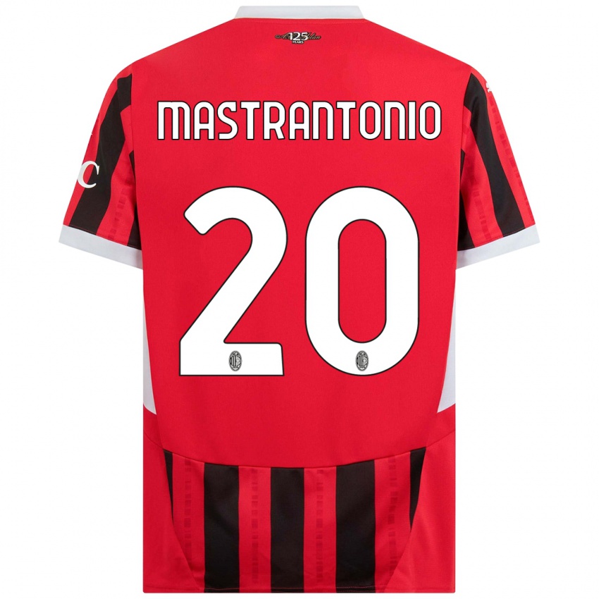 Lapset Davide Mastrantonio #20 Punainen Musta Kotipaita 2024/25 Lyhythihainen Paita T-Paita