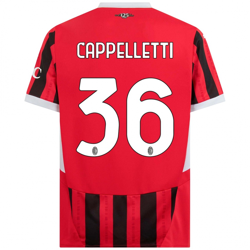 Lapset Mattia Cappelletti #36 Punainen Musta Kotipaita 2024/25 Lyhythihainen Paita T-Paita