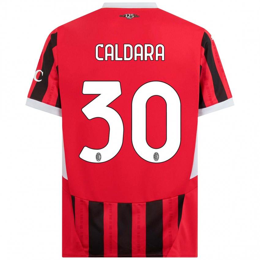 Lapset Mattia Caldara #30 Punainen Musta Kotipaita 2024/25 Lyhythihainen Paita T-Paita