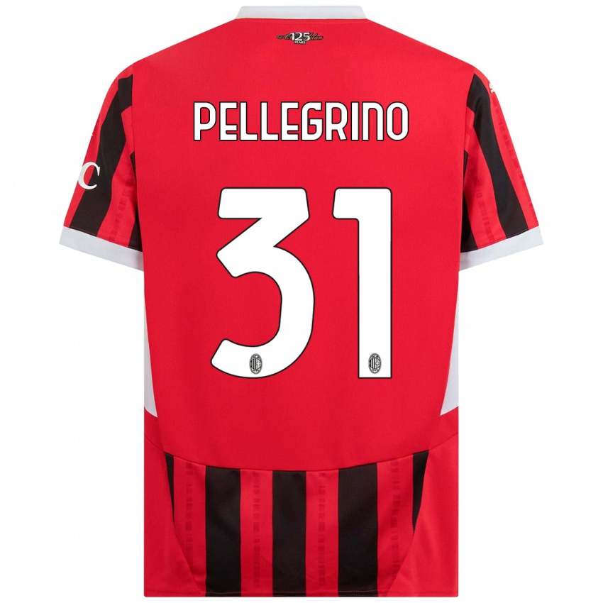 Lapset Marco Pellegrino #31 Punainen Musta Kotipaita 2024/25 Lyhythihainen Paita T-Paita