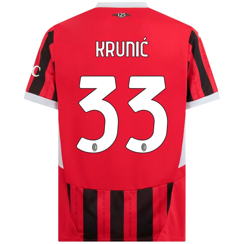 Lapset Rade Krunic #33 Punainen Musta Kotipaita 2024/25 Lyhythihainen Paita T-Paita