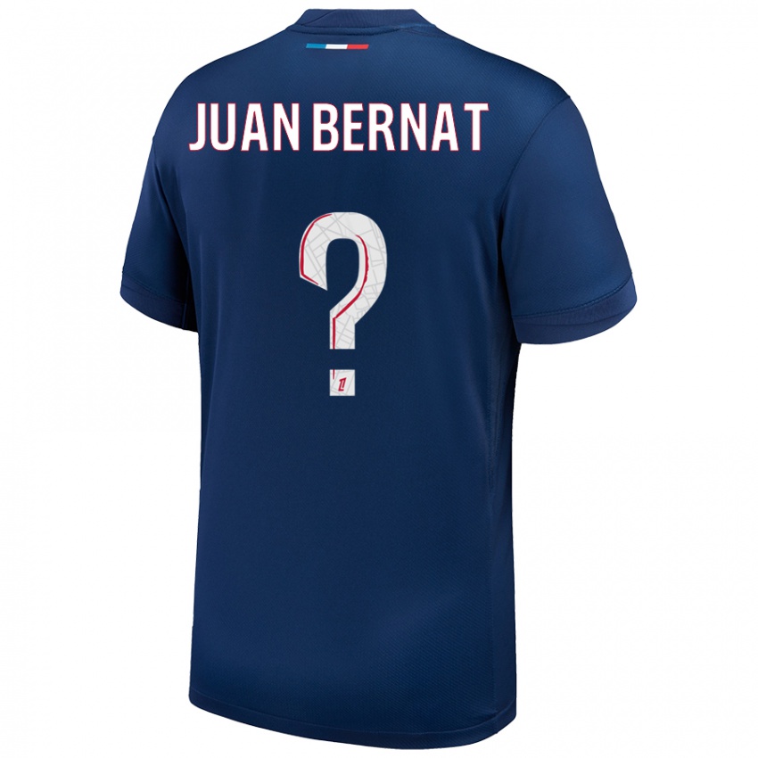 Lapset Juan Bernat #0 Tummansininen Valkoinen Kotipaita 2024/25 Lyhythihainen Paita T-Paita