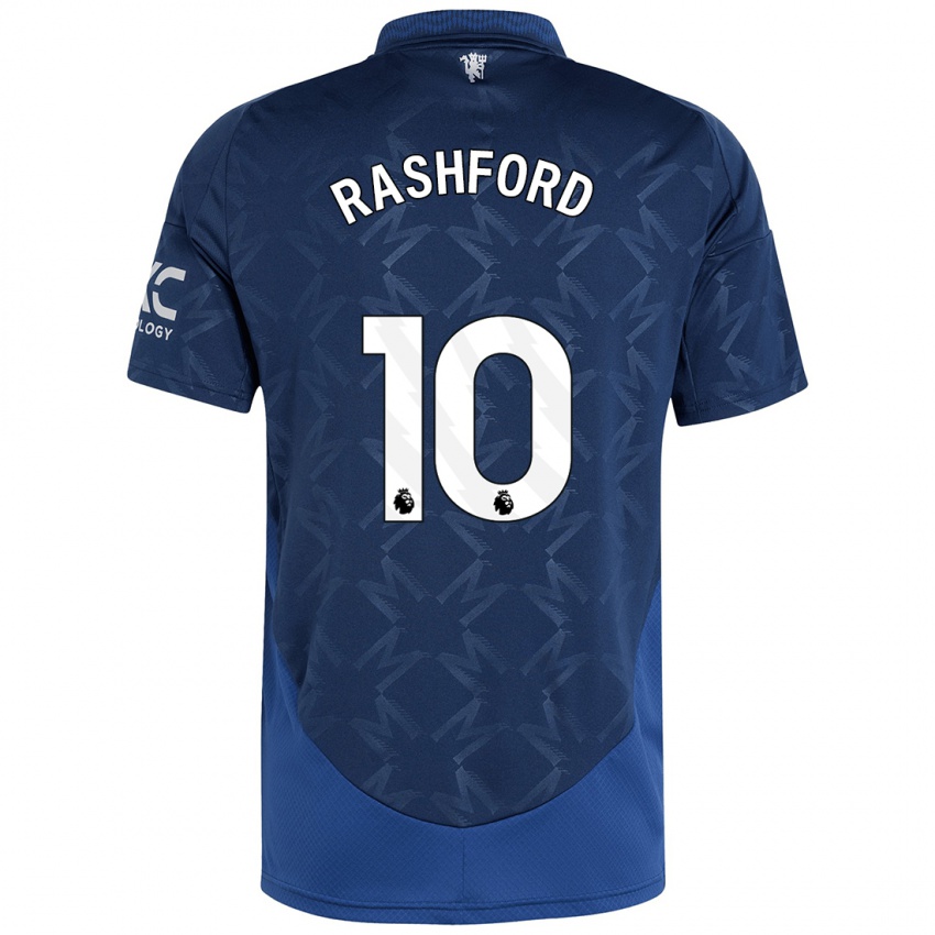 Lapset Marcus Rashford #10 Indigo Vieraspaita 2024/25 Lyhythihainen Paita T-Paita