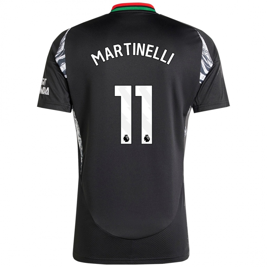 Lapset Gabriel Martinelli #11 Musta Vieraspaita 2024/25 Lyhythihainen Paita T-Paita