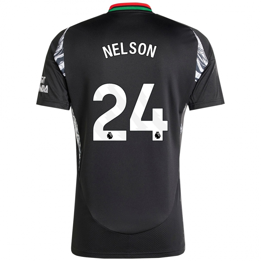 Lapset Reiss Nelson #24 Musta Vieraspaita 2024/25 Lyhythihainen Paita T-Paita