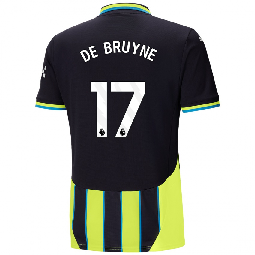 Lapset Kevin De Bruyne #17 Sininen Keltainen Vieraspaita 2024/25 Lyhythihainen Paita T-Paita