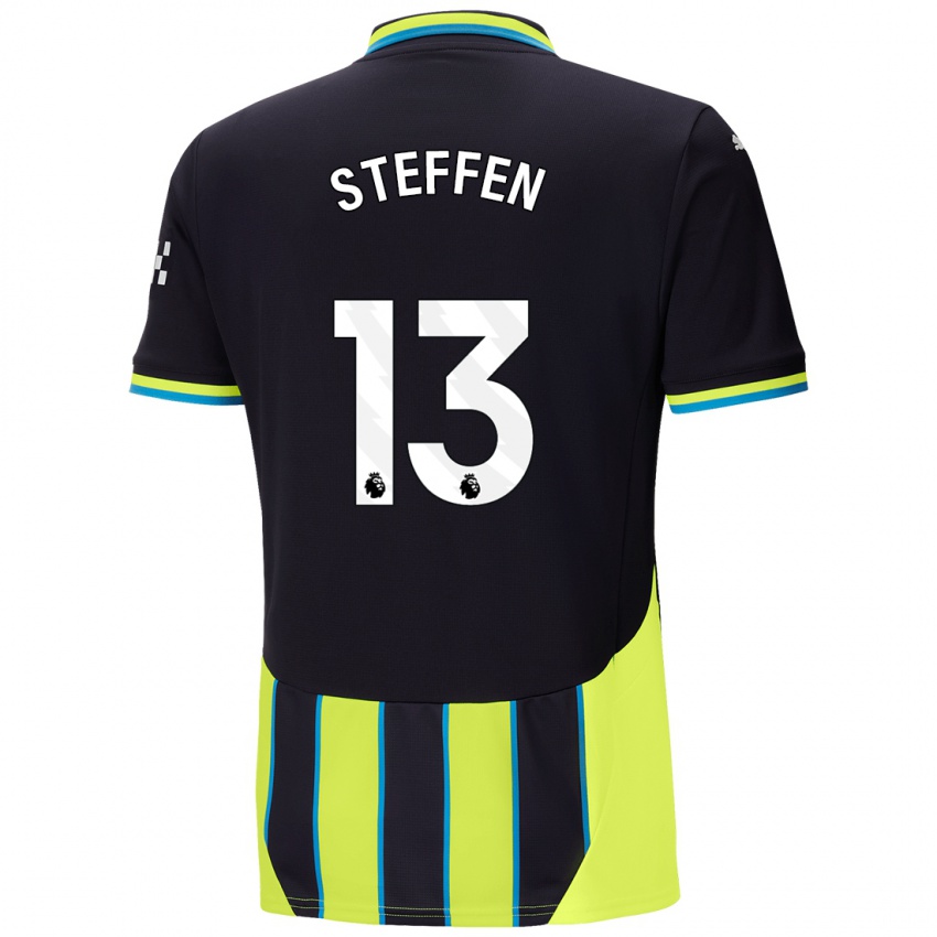 Lapset Zack Steffen #13 Sininen Keltainen Vieraspaita 2024/25 Lyhythihainen Paita T-Paita