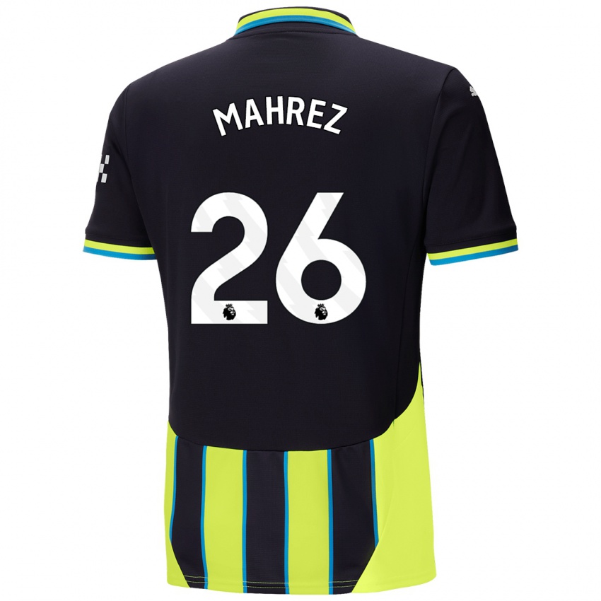 Lapset Riyad Mahrez #26 Sininen Keltainen Vieraspaita 2024/25 Lyhythihainen Paita T-Paita