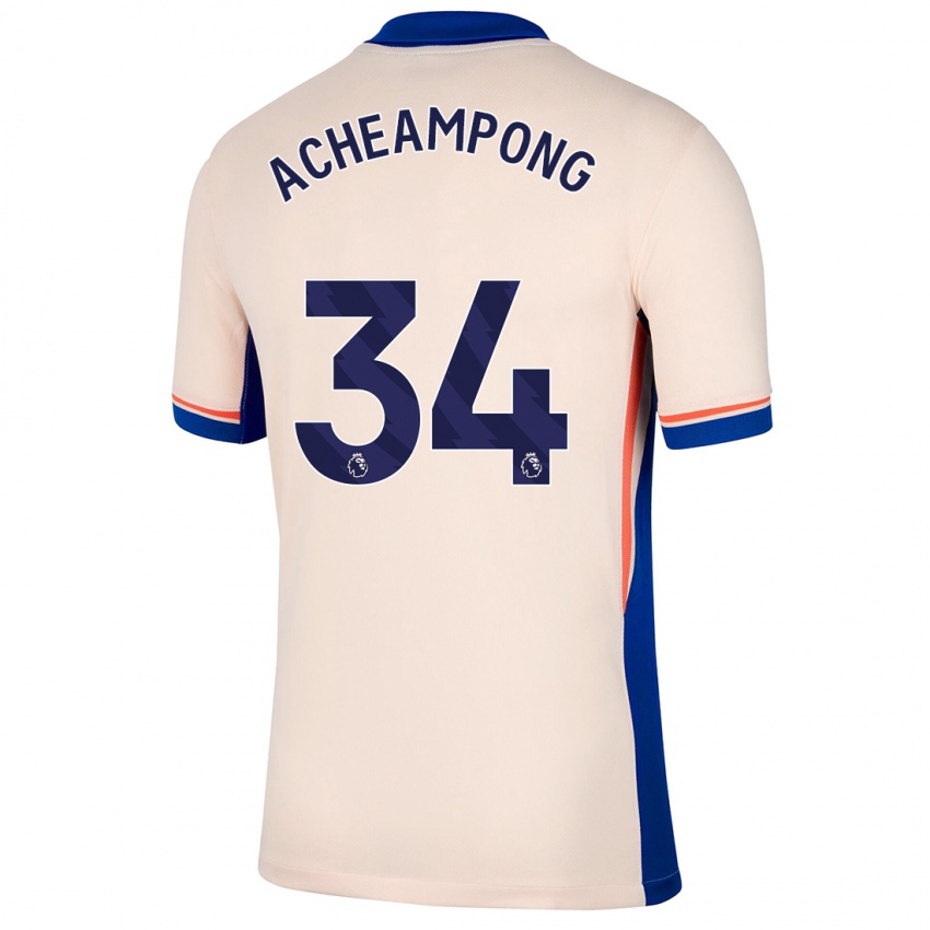 Lapset Josh Acheampong #34 Vaalea Beige Vieraspaita 2024/25 Lyhythihainen Paita T-Paita