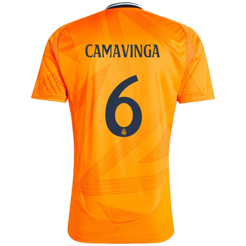 Lapset Eduardo Camavinga #6 Oranssi Vieraspaita 2024/25 Lyhythihainen Paita T-Paita