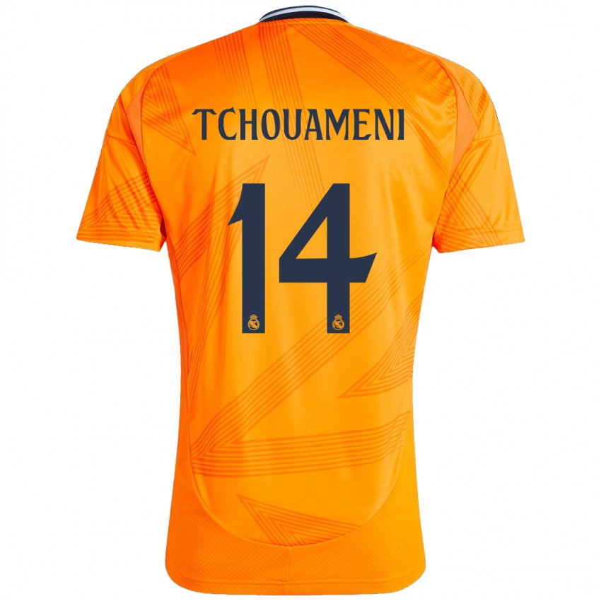 Lapset Aurelien Tchouameni #14 Oranssi Vieraspaita 2024/25 Lyhythihainen Paita T-Paita