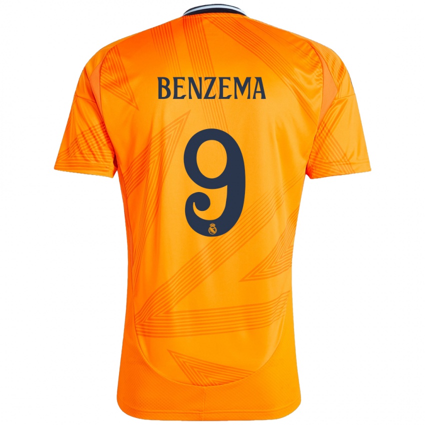 Lapset Karim Benzema #9 Oranssi Vieraspaita 2024/25 Lyhythihainen Paita T-Paita