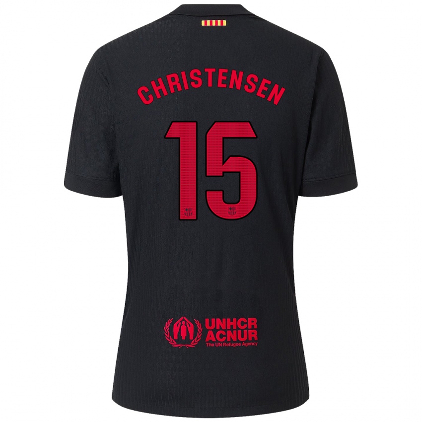 Lapset Andreas Christensen #15 Musta Punainen Vieraspaita 2024/25 Lyhythihainen Paita T-Paita