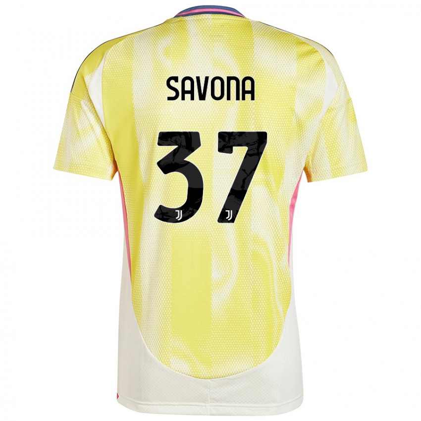 Lapset Nicolo Savona #37 Auringon Keltainen Vieraspaita 2024/25 Lyhythihainen Paita T-Paita