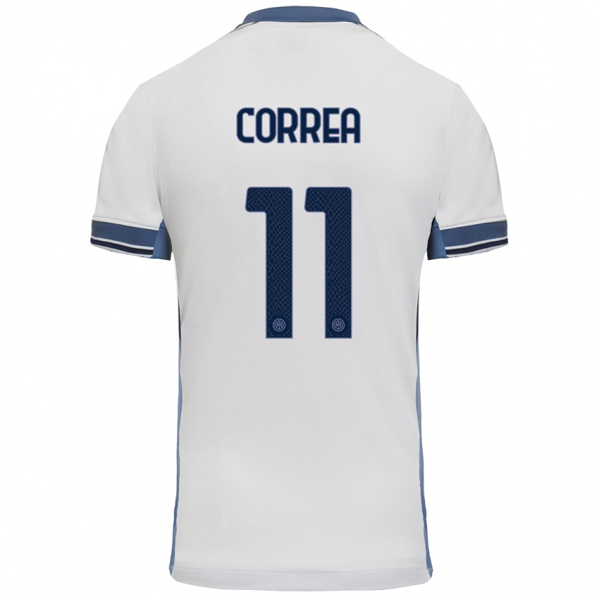 Lapset Joaquin Correa #11 Valkoinen Harmaa Vieraspaita 2024/25 Lyhythihainen Paita T-Paita