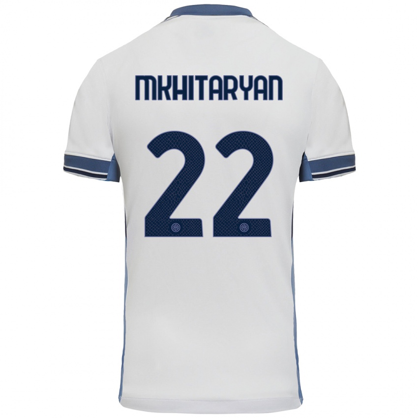 Lapset Henrikh Mkhitaryan #22 Valkoinen Harmaa Vieraspaita 2024/25 Lyhythihainen Paita T-Paita