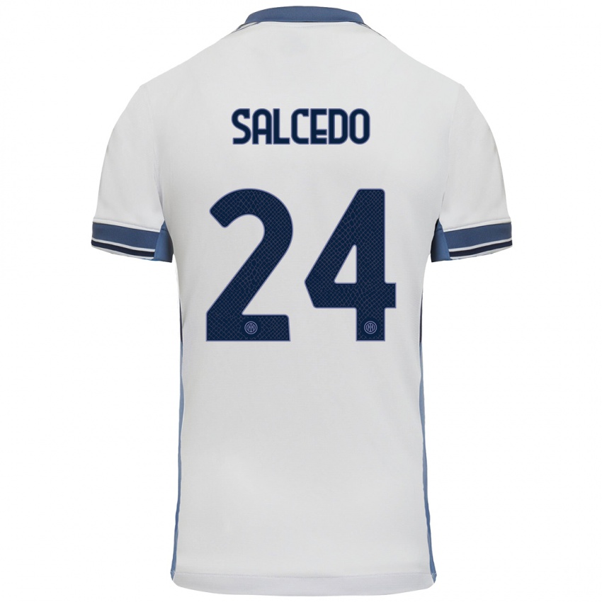 Lapset Eddie Salcedo #24 Valkoinen Harmaa Vieraspaita 2024/25 Lyhythihainen Paita T-Paita